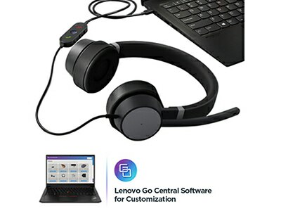 Lenovo Go Wired ANC-Headset (Gewitterwolkenschwarz)